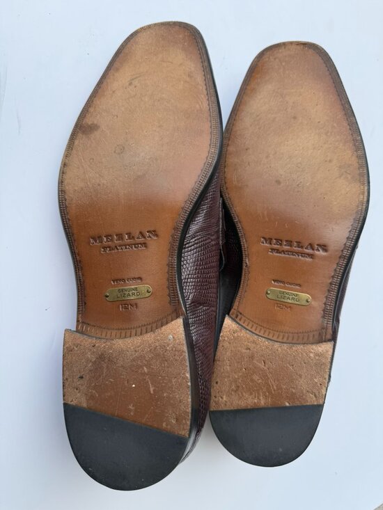 Mezlan 3261 Genuine Lizard Dress Shoes – Size 12W – Maroon main image 9